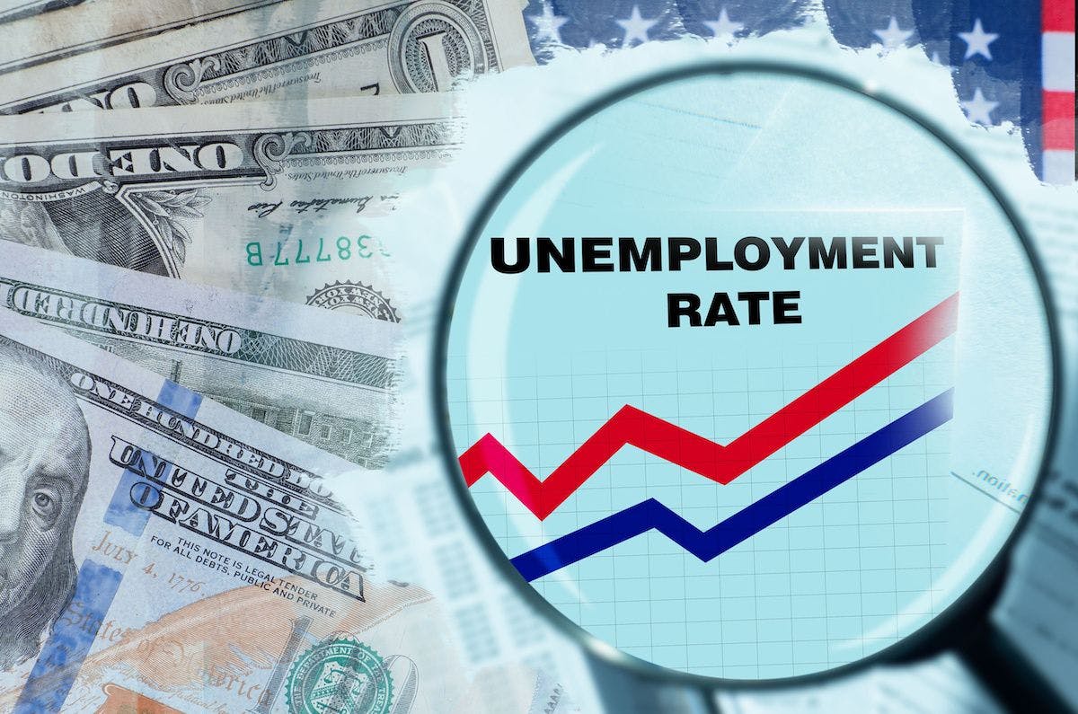 usa unemployment rate magnifying glass: © Grispb - stock.adobe.com