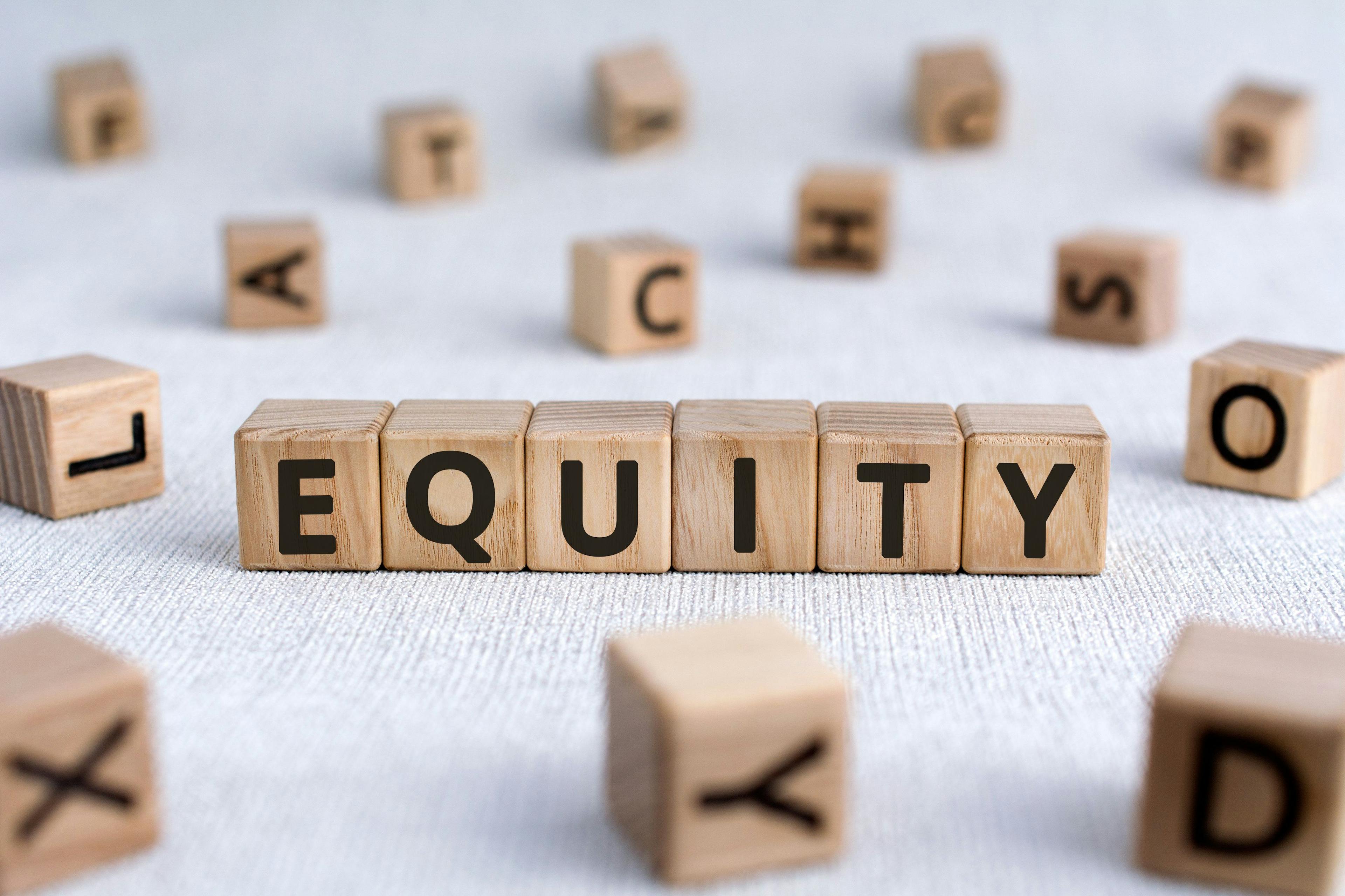 equity spelled out with block letters