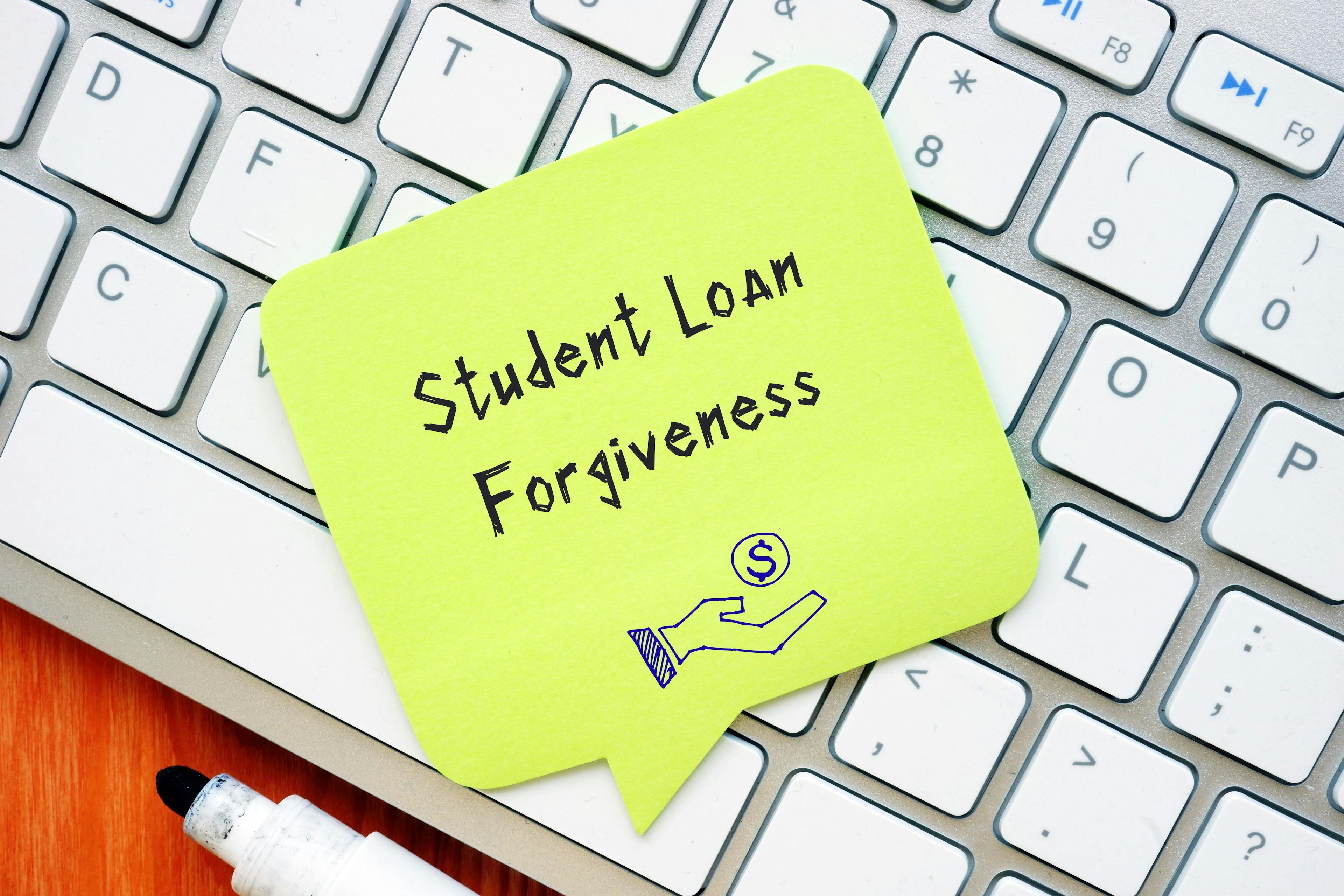 student loan forgiveness post it note