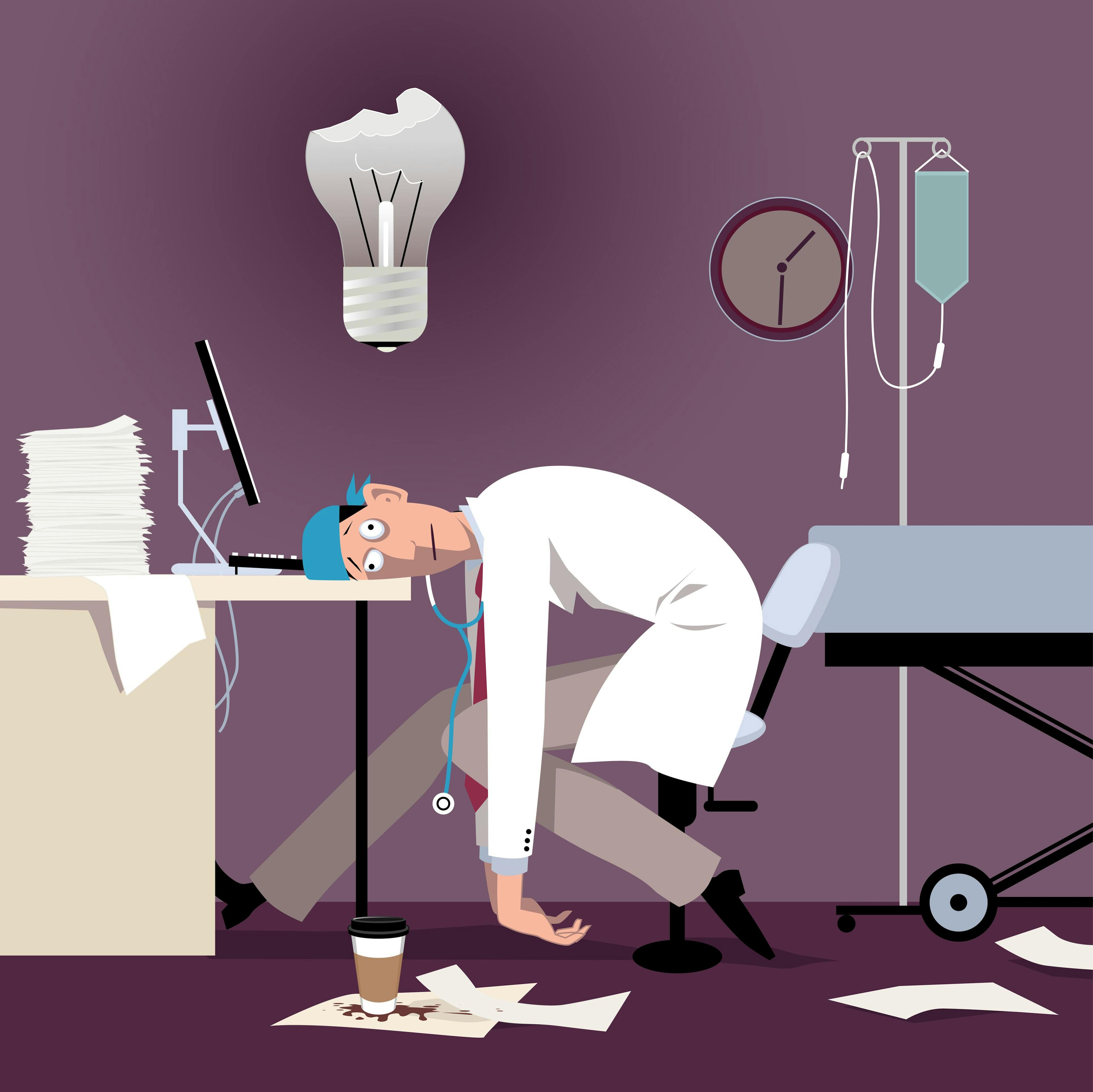 doctor burnout at desk
