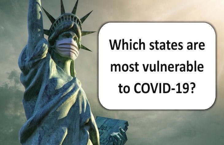 Which states are most vulnerable to COVID-19?