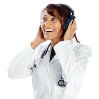 doctor with headphones