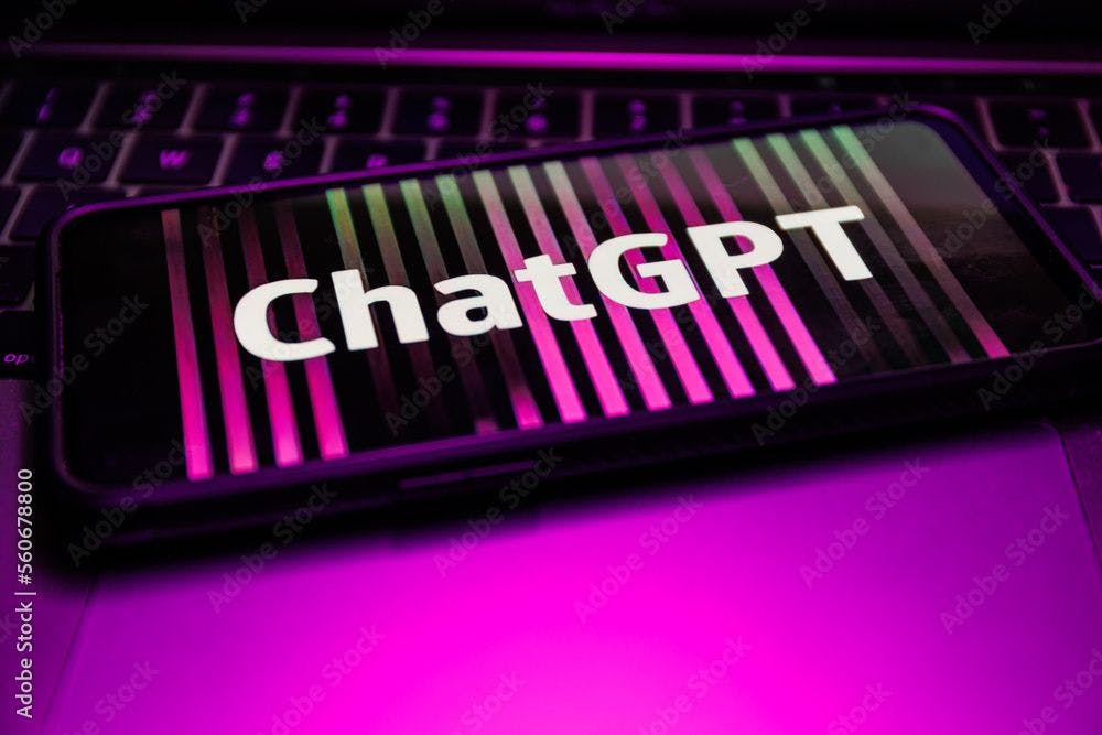 Picture of the word ChatGPT on cell phone ©Rokas stock.adobe.com