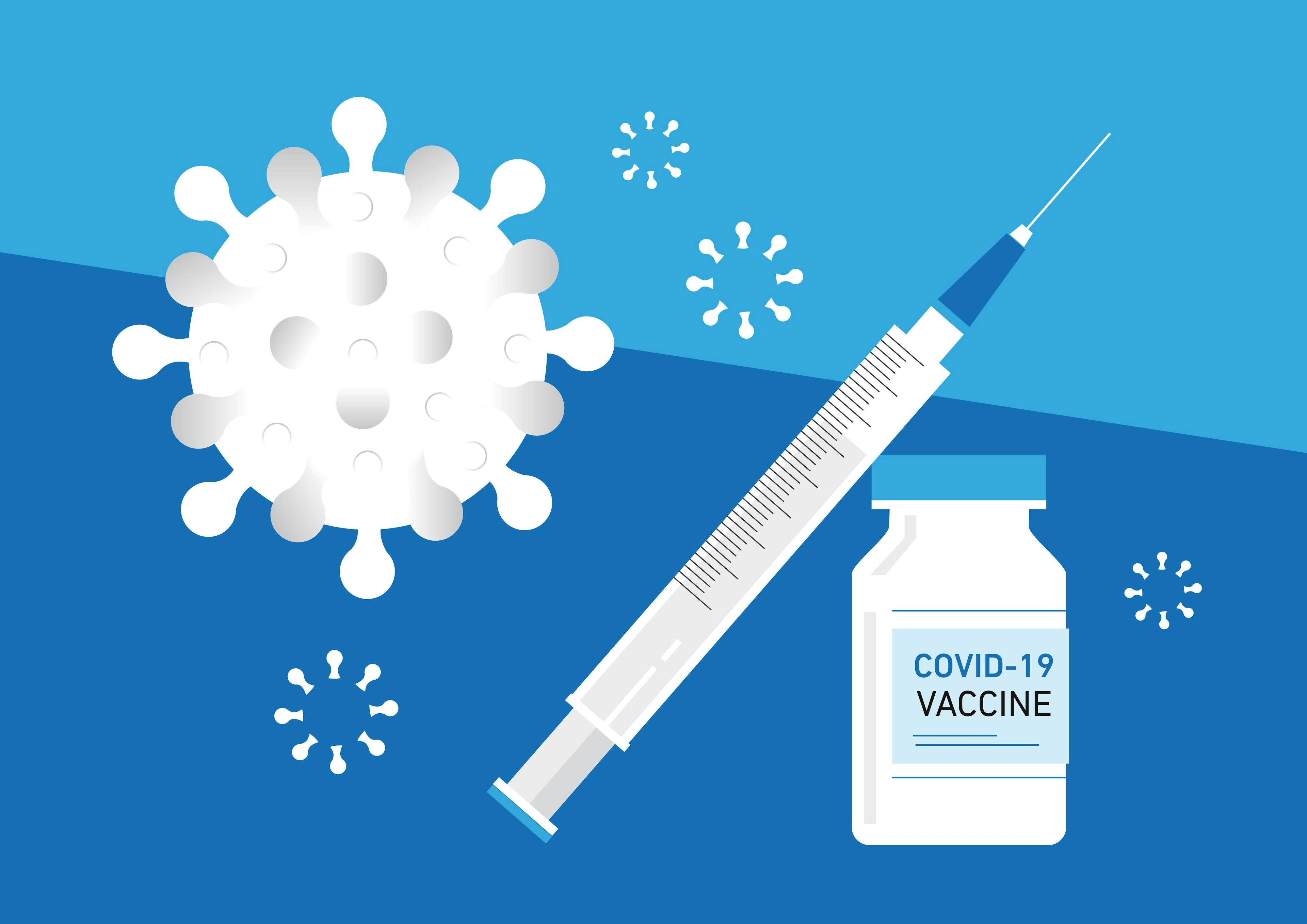 covid vaccine bottle and syringe