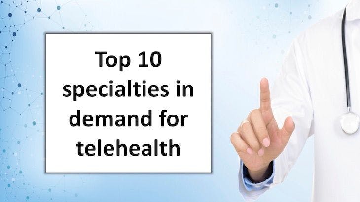 Top 10 specialties in demand for telehealth