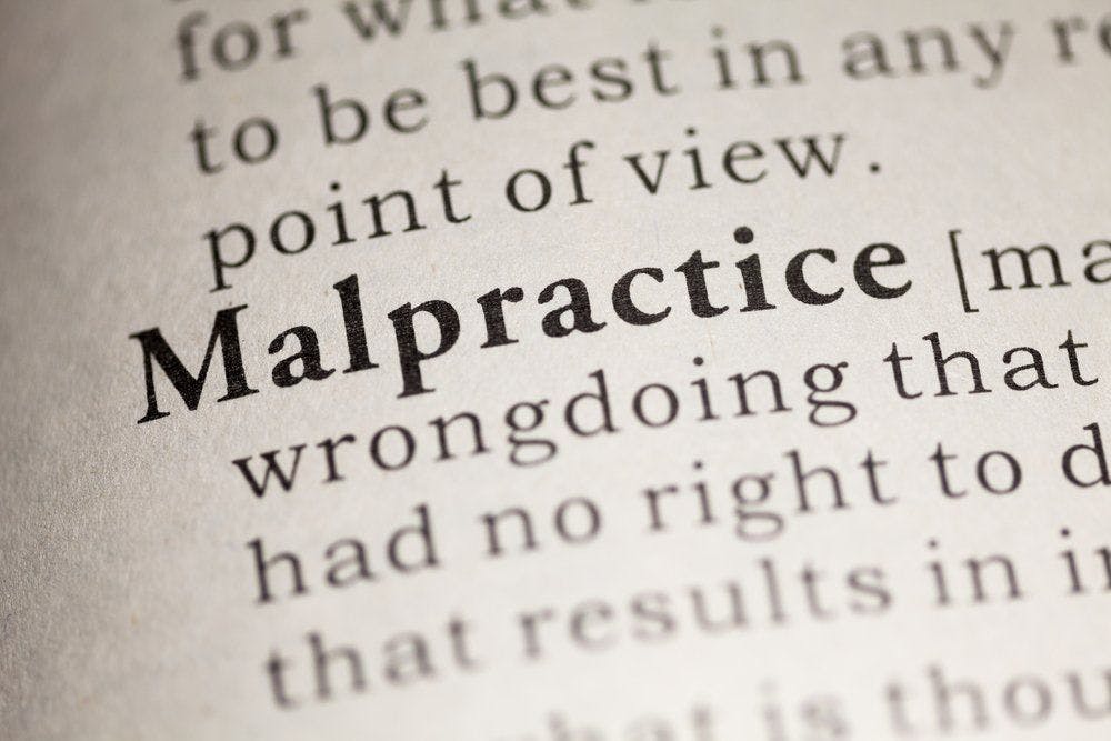 Don't panic if sued for malpractice