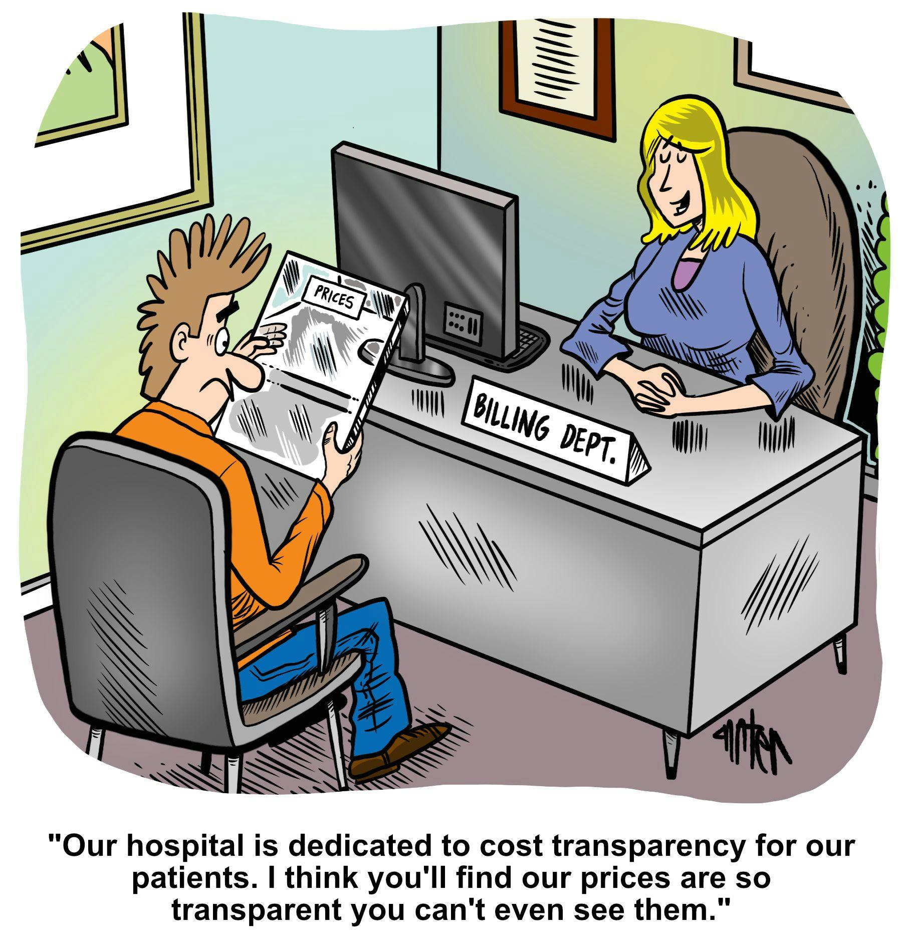 Medical Economics Cartoon: Price transparency