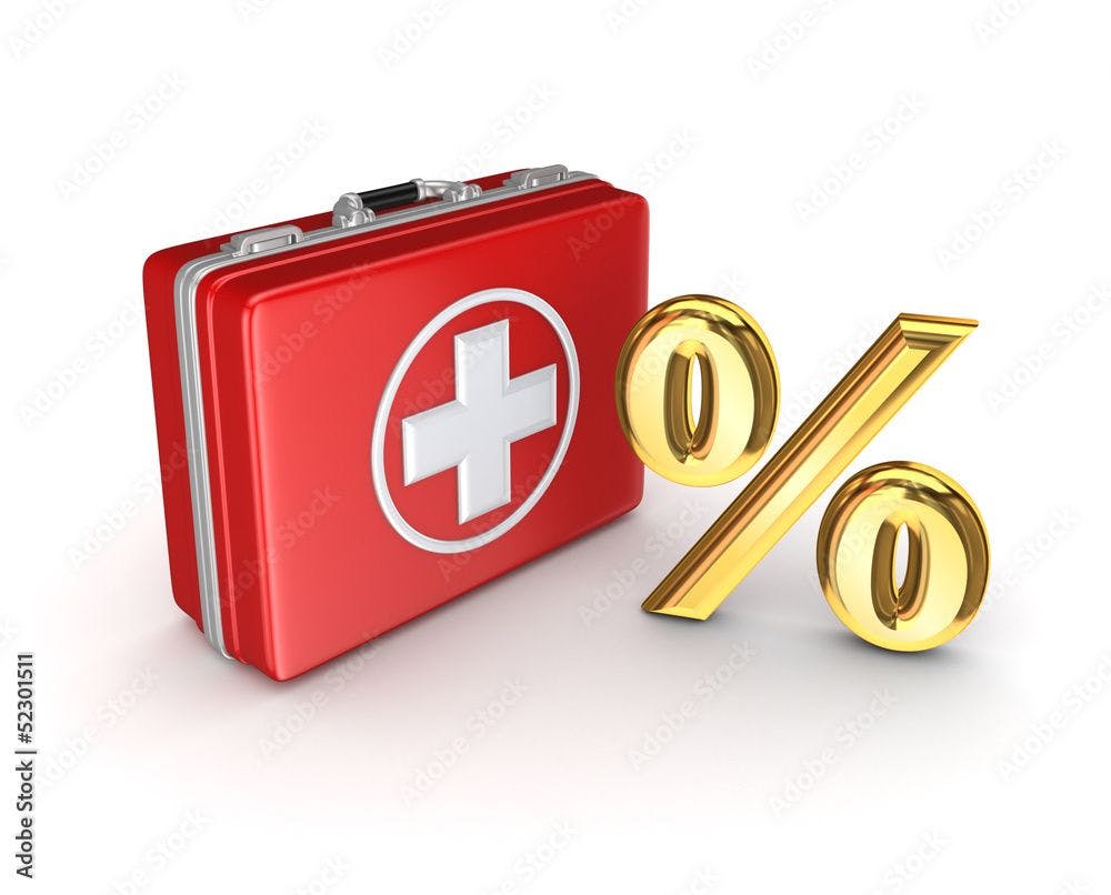 percent symbol next to medical suitcase ©rukanoga-stock.adobe.com